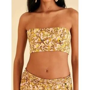 Farm Rio Star Fruit Crop Top Size Small Tropical Vacation Cruise Resortwear
